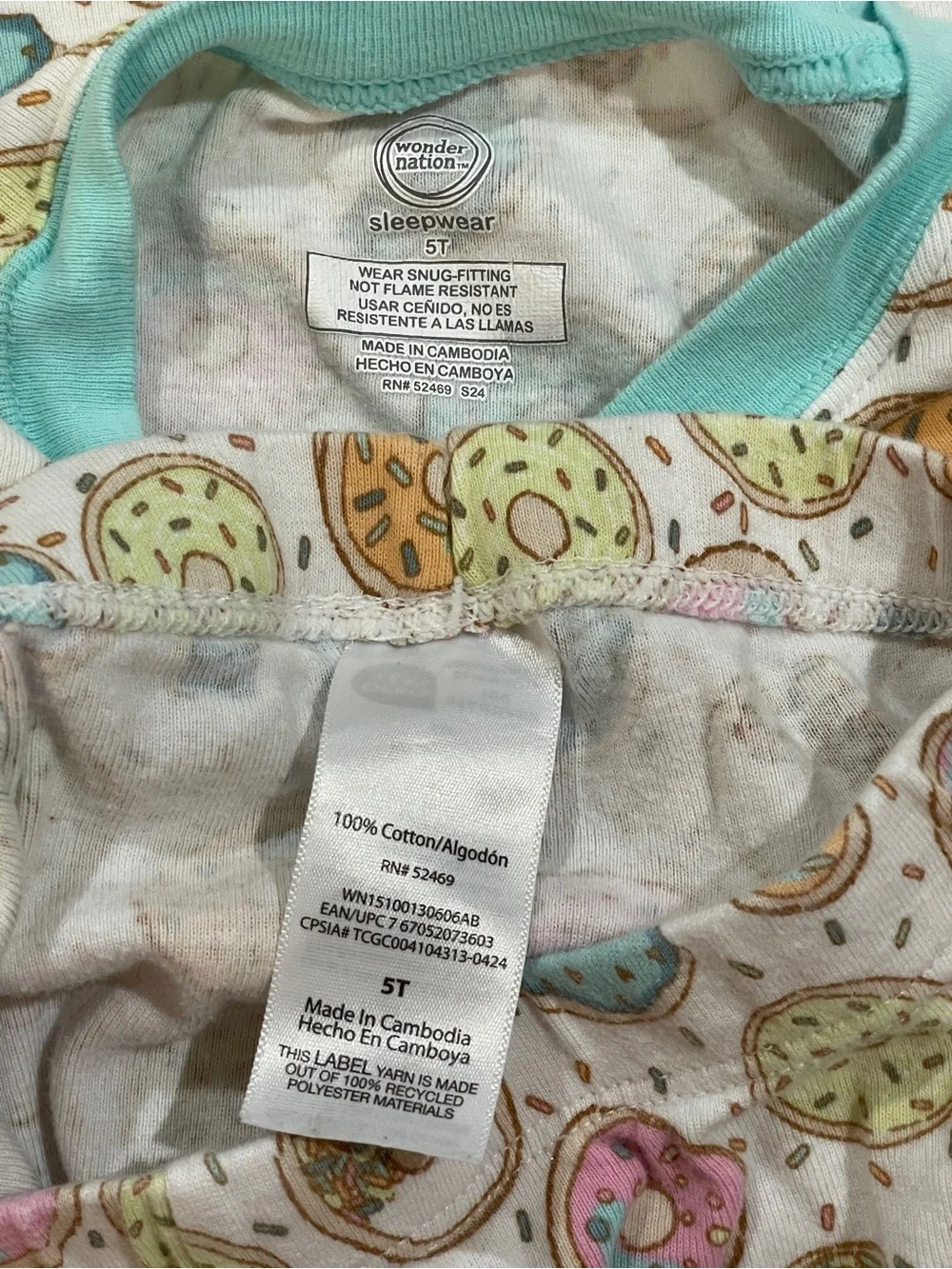 wonder nation Donut Print Pajama Set